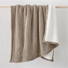 Open Box: Rib Knit Sherpa Throw, 50x60, Java