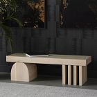 Ariadne Geometric Solid Oak Bench (59")
