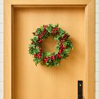 Faux Berry Boxwood Wreath