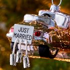 Just Married Glass Ornament