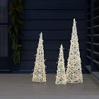Silver Light-Up Cone Trees (Set of 3)