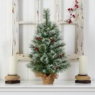 Pre-Lit Faux Flocked Berry &amp; Pine Tree