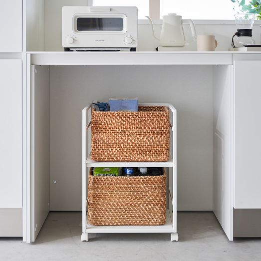 Yamazaki Tower Two-Tier Hideaway Storage Cart | West Elm