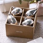 Glass Silver Shaped Ornaments (Set of 4)