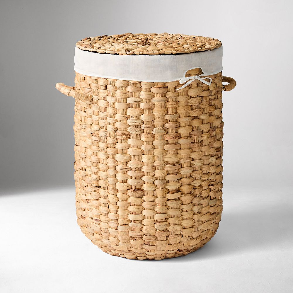 Rounded Weave Rattan Hampers - West Elm