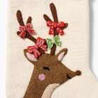 Reindeer w/ Bows Felt Stocking