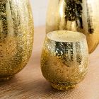 Gold Crackle Mercury Candle Jars - Winter White