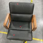 Open Box: Cooper Leather Swivel Office Chair w/ Wood Arms