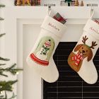 Snowman in Snow Globe Felt Stocking