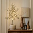 Pre-Lit Faux Potted Glitter Branch Tabletop Tree