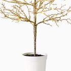 Pre-Lit Faux Potted Glitter Branch Tabletop Tree
