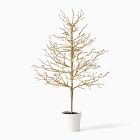 Pre-Lit Faux Potted Glitter Branch Tabletop Tree