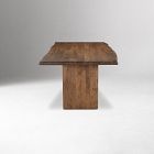 Front-facing vertical view of the table with a thick central support, emphasizing the pedestal style.