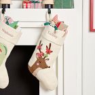 Reindeer w/ Bows Felt Stocking
