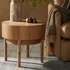 Wood Drum Side Table (22")