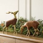 Eugene Wood &amp; Brass Deer Object