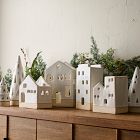Ceramic Tree &amp; Village Tealight Candleholders