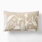 Crewel Holiday Village Pillow Cover