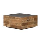 Square Wood Pedestal Coffee Table