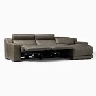 Dalton Motion Reclining Leather 3-Piece Chaise Sectional (119.5")