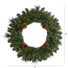 Pre-Lit Faux Pine Cones Wreath