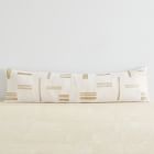 Embroidered Metallic Blocks Oversized Lumbar Pillow Cover