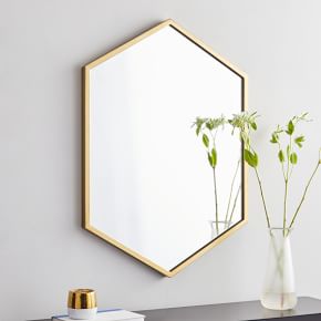 Metal Frame Hexagon Wall Mirror | West Elm