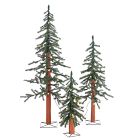 Pre-Lit Faux Alpine Trees (Set of 3)