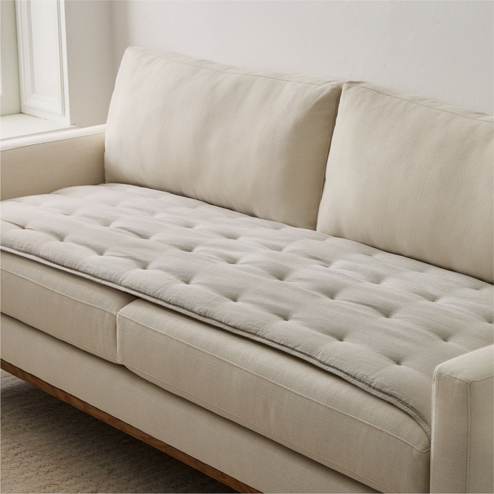 Quilted Sofa Overlay, Frost Grey Fiber Dye