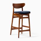 Open Box: Classic Cafe Stool Cushion, Performance Distressed Velvet, Midnight