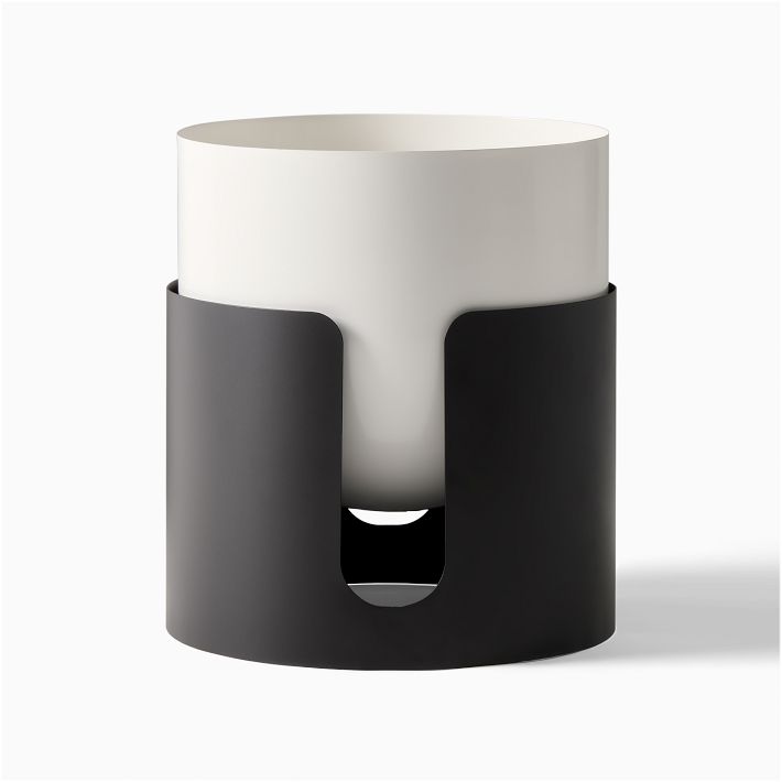 Ciro Metal Standing Planters | White/Black - Wide size