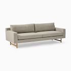 Open Box: Eddy 82" Sofa, Poly, Deco Weave, Pearl Gray, Almond