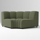 Open Box: Build Your Own Avalon Channeled Sectional, Curved Wedge - Deluxe Velvet Green Spruce