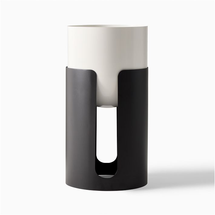 Ciro Metal Standing Planters | White/Black - Tall size