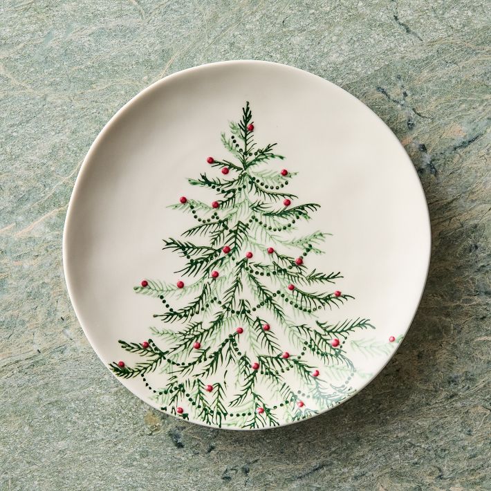 Tannenbaum Holly Stoneware Plate Sets- Dinner Plates