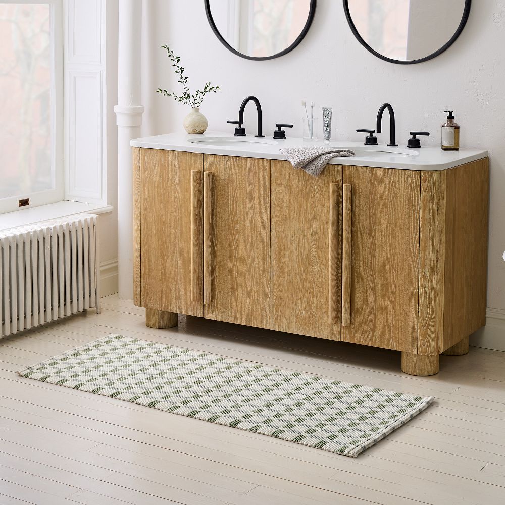Square Ribbed Bath Runner