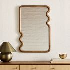 Scallop Edge Wood Rectangular Wall Mirror