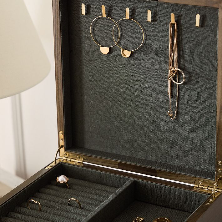 west elm 木製 ウッド ゴールド アクセサリージュエリーケース Modern Shaped Jewelry Boxes | West Elm