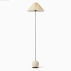 Metal Sphere Floor Lamp &amp; Pleated Shade (66")