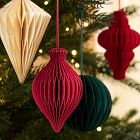 Red &amp; Green Paper Shape Ornaments (Set of 4)