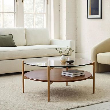 モダン楕円形ガラス座卓　コーヒーテーブル　west elm Panorama Coffee Table | Modern Living Room Furniture | West Elm