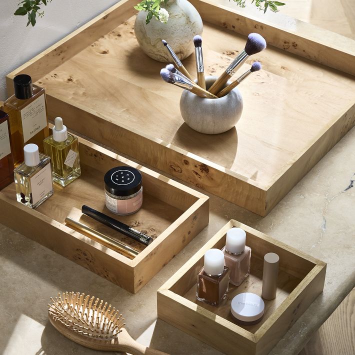 Eden Burled Wood Trays - Modern Decorative Accent | West Elm