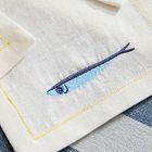 Sardine Embroidered Cocktail Napkin Sets