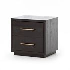 Alexa Burnished Pedestal 2-Drawer Nightstand (22")