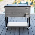 Permasteel 80 Qt. Wood Grain Rolling Patio Cooler