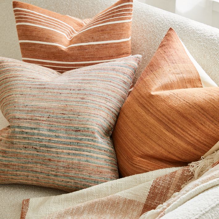 Silk Stripe Pillow Cover