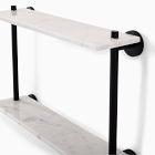 Modern Overhang Double Marble Bathroom Shelf