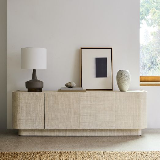 Solstice Painted Raffia Media Console (48