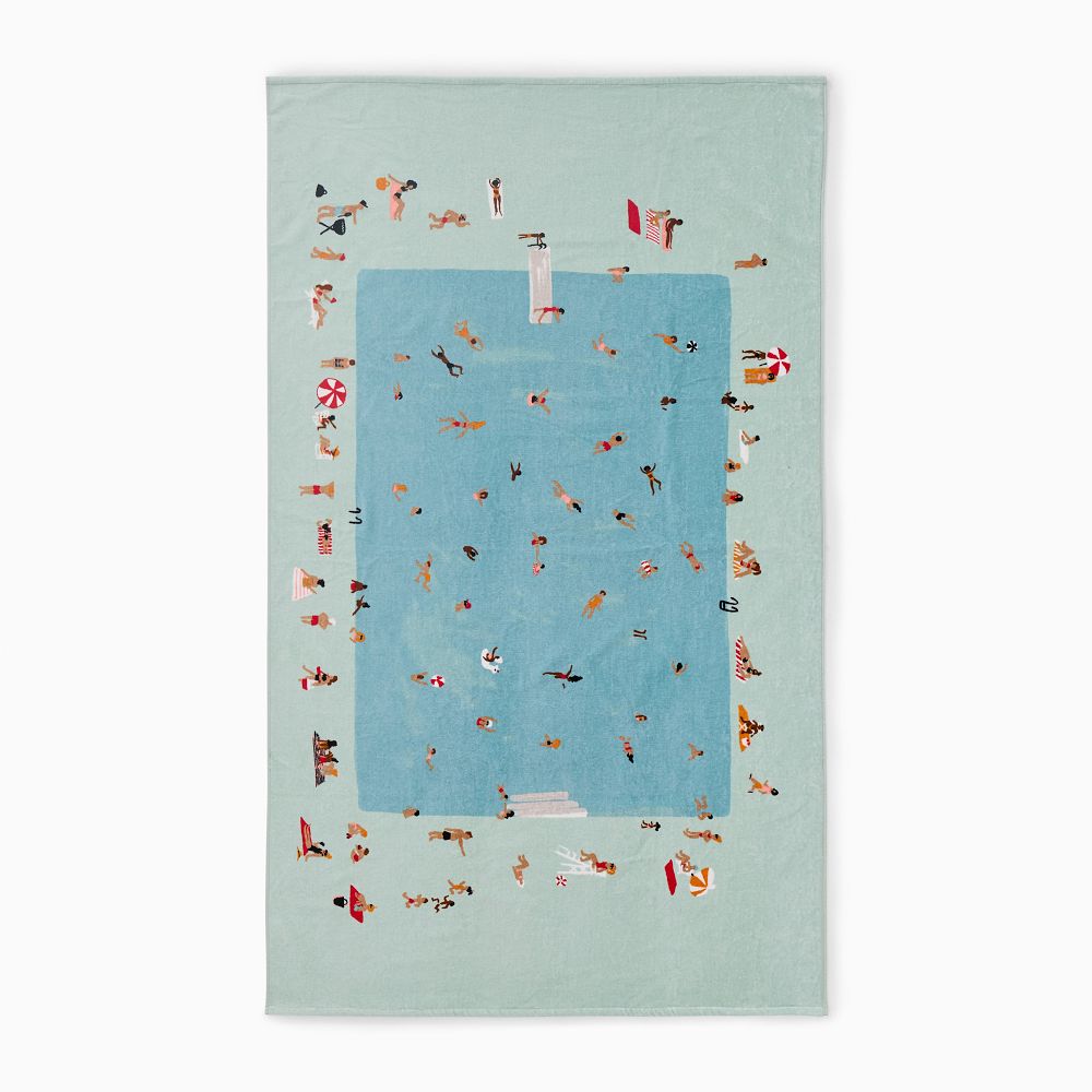 Pool Scene Beach Towel
