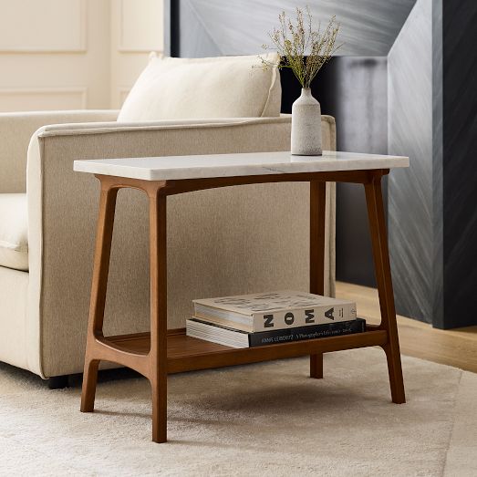 Reeve Mid-Century Marble Side Table (28")